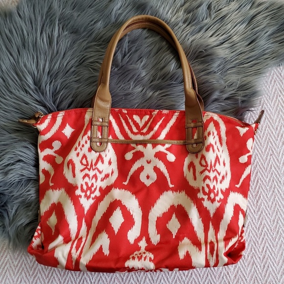 Stella & Dot Handbags - Stella and Dot Red and White Ikat Tote